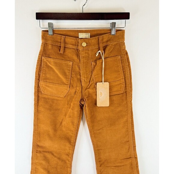 NWT Porter Blue Jeans Mustard The Wanderer Corduroy Flare Bell Bottom Retro 24 - Picture 6 of 10